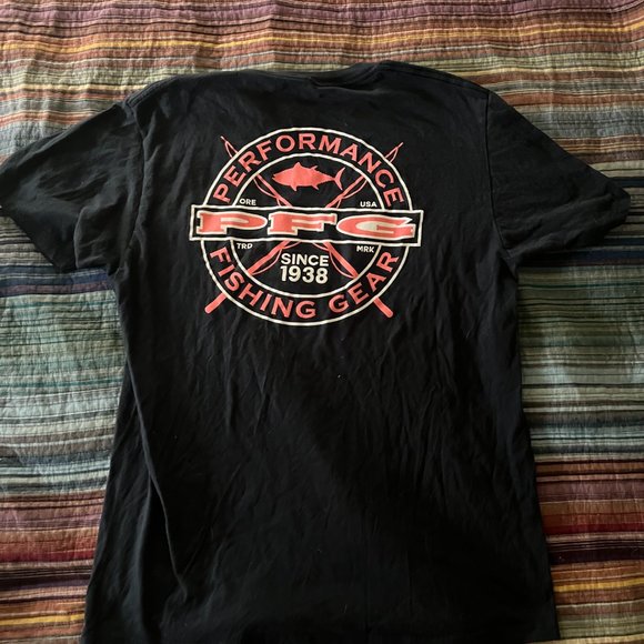 Men's Columbia PFG T Shirt Size Large Black Performance Fishing Gear - Picture 2 of 4